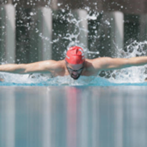 Athlete performing butterfly swim